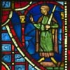 stained glass window saint